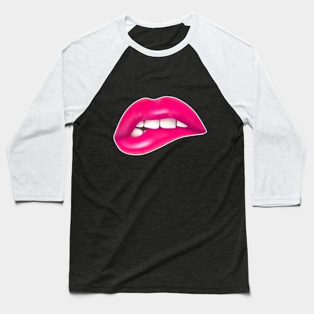 Lips - Graphic Design Tee Baseball T-Shirt by DankFutura